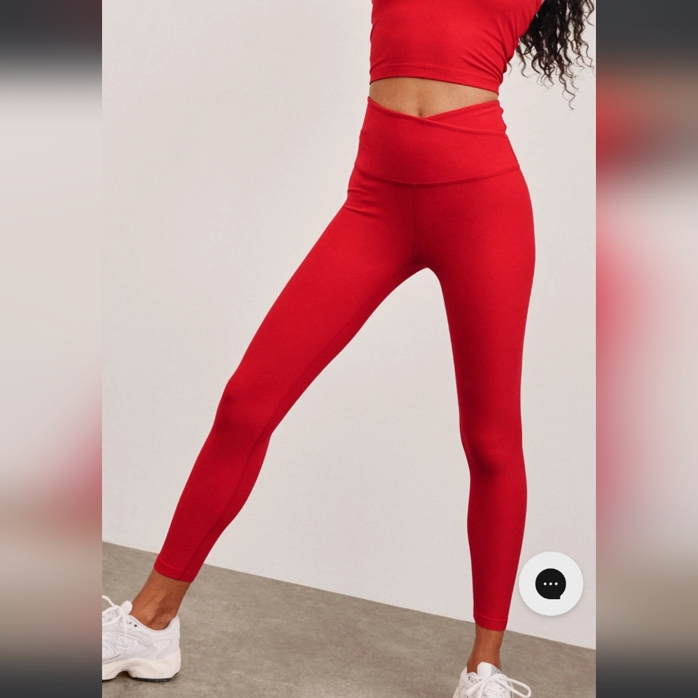 Beyond Yoga Red Crossover Legging, Medium
